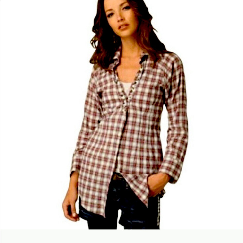 Small free people studded flannel with pockets